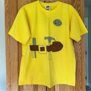 Yellow Graphic T-Shirt with Tool Belt Design for youth 14-16